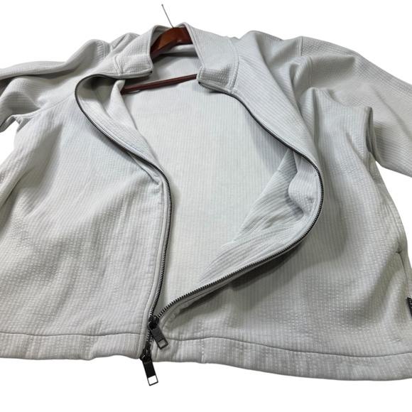 Ted Baker London Pleaded Patch Sleeves Double Full Zip Up Jacket - Picture 6 of 15